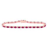 1/2CTW-DIA CN 6 3/8CTW RUBY NATURAL GEM BRACELET (8 INCH)